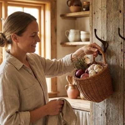 Panier de rangement en osier