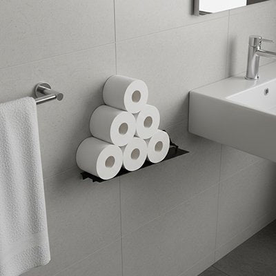 6 rouleaux papiers toilette sur Porte papier toilette dans douche