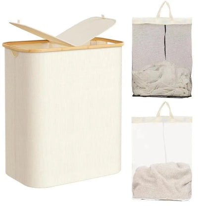 Panier à linge 2 compartiments | Pliable et Spacieux