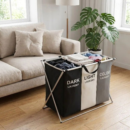Panier à linge 3 compartiments – Tri Facilité | INTÉRIEUR COCON™ - INTERIEUR COCON