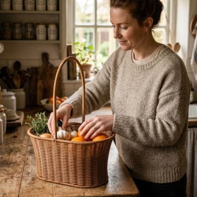 Panier de rangement en osier 