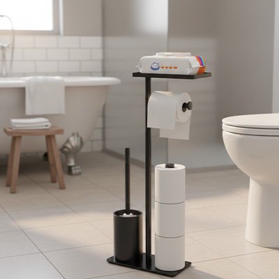 Porte rouleau papier toilette  dans salle de bain