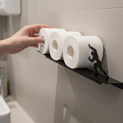 Rouleau papier toilette ranger sur Porte papier toilette dans salle de bain