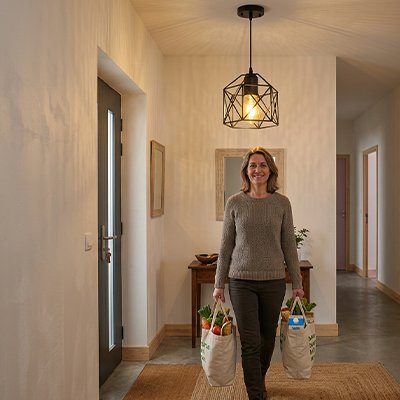 Suspension luminaire avec un beau eclairage du couloir de maison